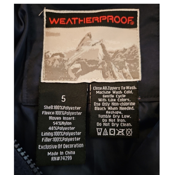 Weatherproof Dark Blue Kids Snow Overalls, Size 5, Excellent Condition - Picture 10 of 10